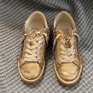 DV by Dolce Vita Gold and Leopard Kids Sneakers